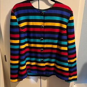 Leslie Fay Multicolor Striped Blouse